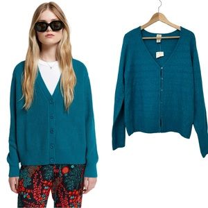 [L] JOIE Cardigan Teal Button Front Sweater Women’s winter cozy office
